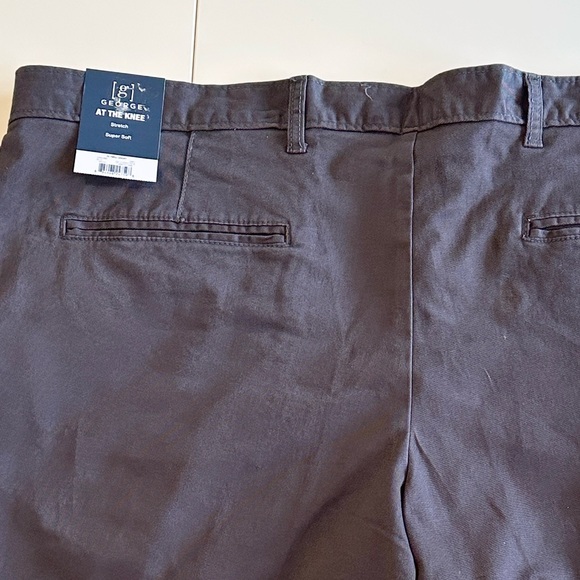 George Big Men’s Stretch Cotton Blend Twill Flat Front Shorts, 9” Inseam - Picture 9 of 11